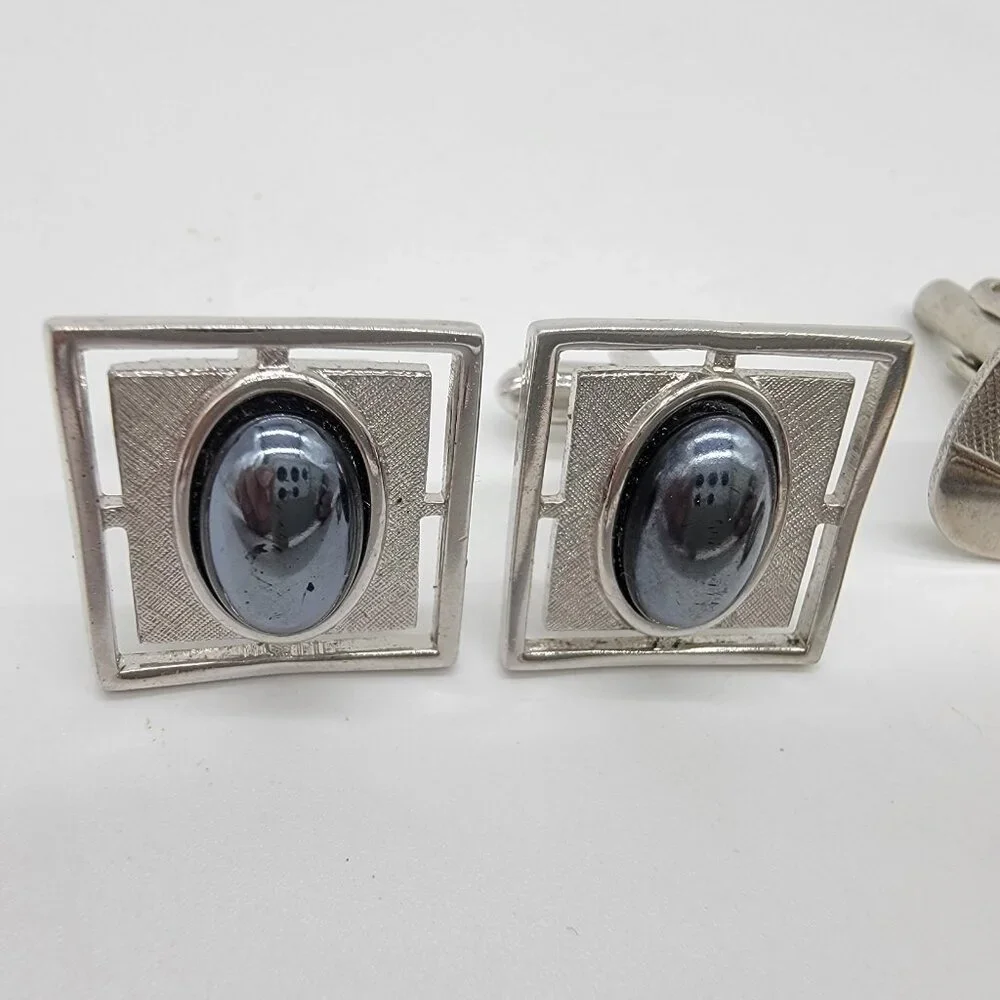 Mens Accessories Lot Cuff Llinks Cufflinks Tie Clip Bar Silver‎ Tone Set